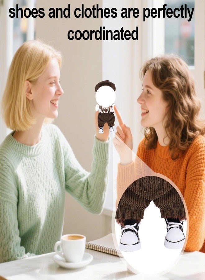 Fukaisu 1 Pair Doll Canvas Shoes, Stylish & Versatile Mini Sneakers Lace-Up Shoes for 17cm/15cm Toy Outfit Accessories Party Decoration No Doll Included(Black) - Image 4